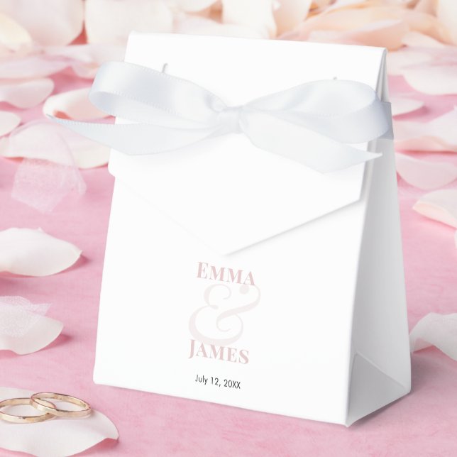 Caixinha De Lembrancinhas Casamento Blush Ampersand | Nomes e Data Personali (Casamento)