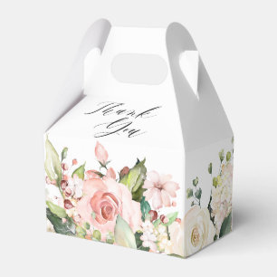 Caixinha De Lembrancinhas Casamento Botânico de Rosa de Pincel Rosa Pastel