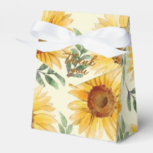 Caixinha De Lembrancinhas Casamento Botânico Floral de Sunflower Eucalyptus