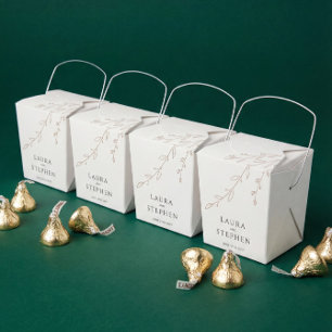 Caixinha De Lembrancinhas Casamento Botânico Neutro Simples