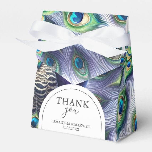 Caixinha De Lembrancinhas Casamento Boxes Royal Peacock (Frente)