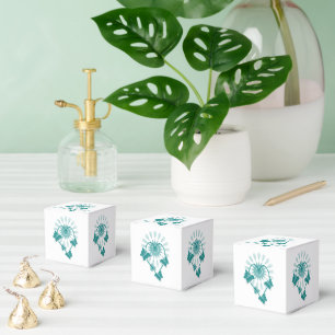 Caixinha De Lembrancinhas Casamento Boxes Teal Butterflies Coração