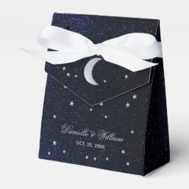 Caixinha De Lembrancinhas Casamento Celestial Azul Noite Estelar Lua Pratead