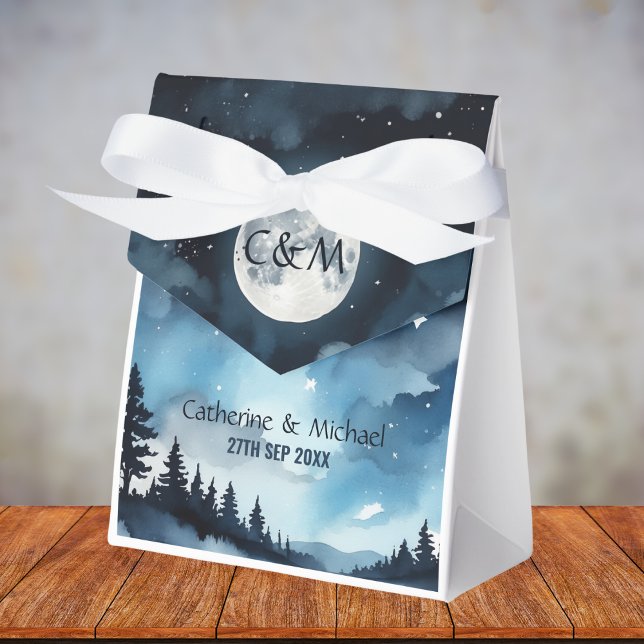 Caixinha De Lembrancinhas Casamento Celestial de Céu Azul Estrelado (Criador carregado)