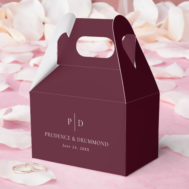 Caixinha De Lembrancinhas Casamento Clássico Burgundy Profundo Elegante (Casamento)