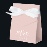 Caixinha De Lembrancinhas Casamento Clássico de Monograma Clássico<br><div class="desc">Blush Clássico Moderno Monograma Caixas de Favor de Casamento</div>
