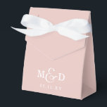 Caixinha De Lembrancinhas Casamento Clássico de Monograma Clássico<br><div class="desc">Blush Clássico Moderno Monograma Caixas de Favor de Casamento</div>