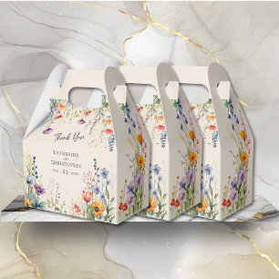 Caixinha De Lembrancinhas Casamento Colorido de Flores Selvagens Elegante Be