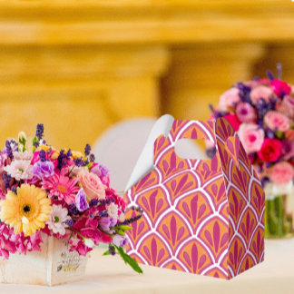 Caixinha De Lembrancinhas Casamento Colorido do Ventilador Rosa e Laranja Br