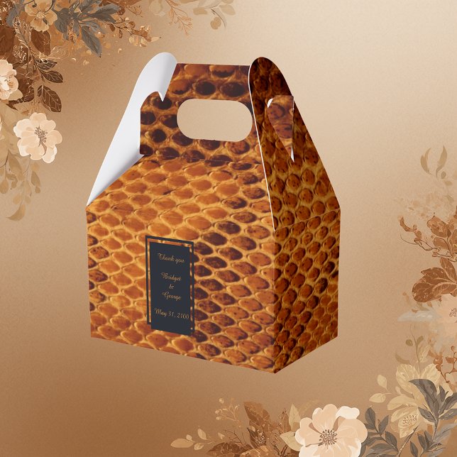 Caixinha De Lembrancinhas casamento com animais de pele cobra de luxo (Criador carregado)