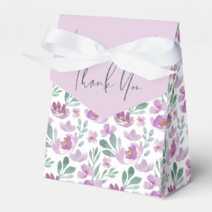 Caixinha De Lembrancinhas Casamento com Aquarela Púrpura Floral Rosa Agradec