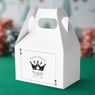 Caixinha De Lembrancinhas Casamento com Cartões Poker do Rei e Rainha de Esp