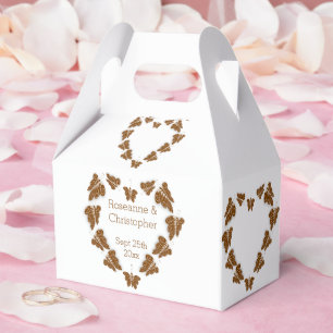 Caixinha De Lembrancinhas Casamento com Design de Borboletas Coloridas de Ch