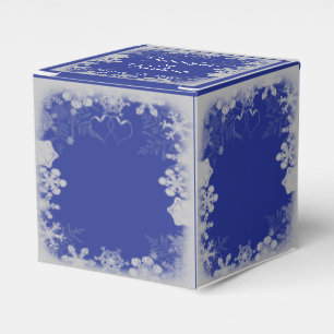 Caixinha De Lembrancinhas Casamento com Floco de Neve Azul e Prata