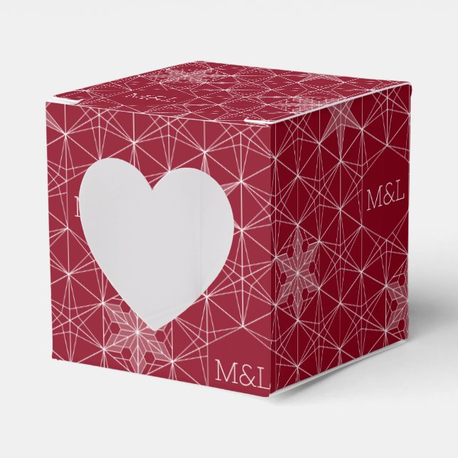 Caixinha De Lembrancinhas Casamento com Floco de Neve estilo Japandi (Frente)