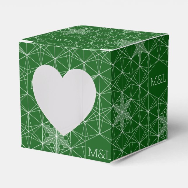 Caixinha De Lembrancinhas Casamento com Floco de Neve estilo Japandi (Frente)