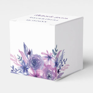 Caixinha De Lembrancinhas Casamento com Flor Roxo Elegante