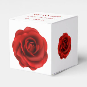 Caixinha De Lembrancinhas Casamento com Flor Vermelho Elegante