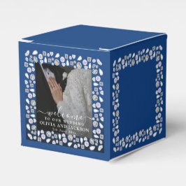 Caixinha De Lembrancinhas Casamento com Lente de Diamante Azul de Silver Ele