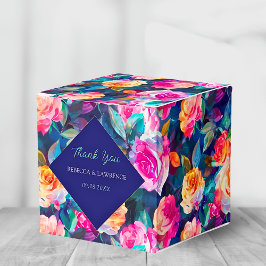 Caixinha De Lembrancinhas Casamento com na moda de flores coloridas