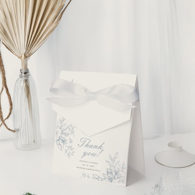 Caixinha De Lembrancinhas Casamento com o Toile Azul Floral, francês legante (Criador carregado)