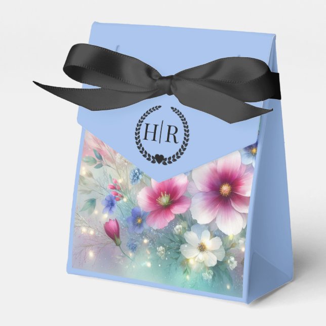 Caixinha De Lembrancinhas Casamento com Primavera de Blooms Radiante (Frente)