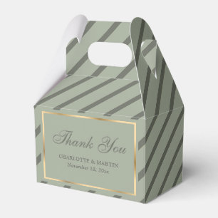 Caixinha De Lembrancinhas Casamento com Stripes Verdes Personalizadas Obriga