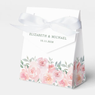 Caixinha De Lembrancinhas Casamento Cor De Água Floral Rosa, Obrigado