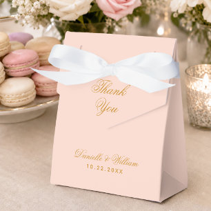 Caixinha De Lembrancinhas Casamento Cor-de-Rosa Simples Obrigado com Letra D