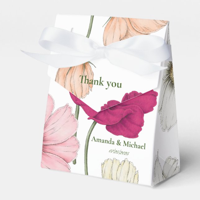 Caixinha De Lembrancinhas Casamento das Flores Brancas de Brisas Brancas Mon (Frente)