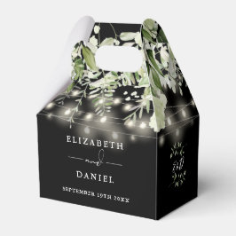 Caixinha De Lembrancinhas Casamento das Luzes da Corda Verde Negra E Branca