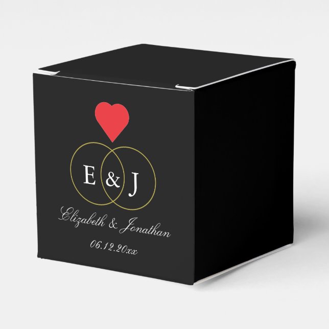 Caixinha De Lembrancinhas Casamento de Anéis Entwinados (Frente)