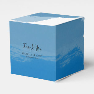 Caixinha De Lembrancinhas Casamento de Aquarela Azul de Praia