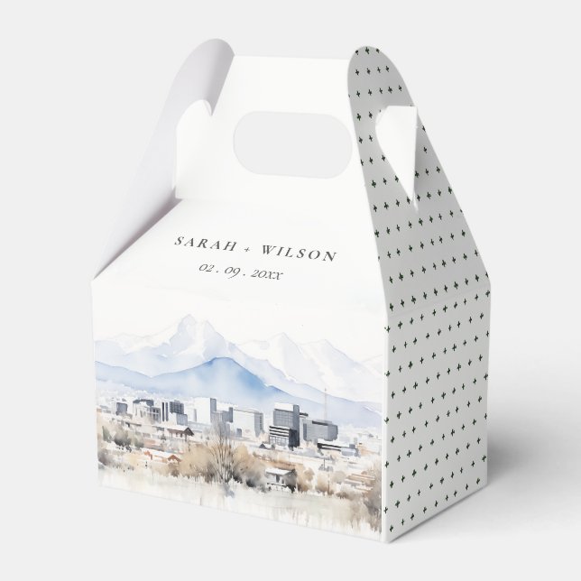 Caixinha De Lembrancinhas Casamento de Aquarela de Utah, no lago de sal míni (Frente)