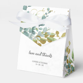 Caixinha De Lembrancinhas Casamento de aquarela em verde e dourado de eucali