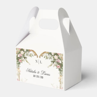 Caixinha De Lembrancinhas Casamento de Arca Floral de Coração Elegante Water