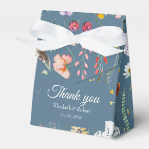 Caixinha De Lembrancinhas Casamento de Campo de Flores Silvestres Azul Empoe