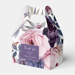 Caixinha De Lembrancinhas Casamento de cor-de-água floral rosa púrpura