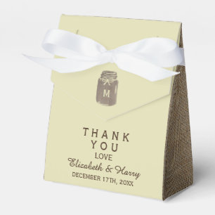 Caixinha De Lembrancinhas Casamento de Country Burlap Mason Jar