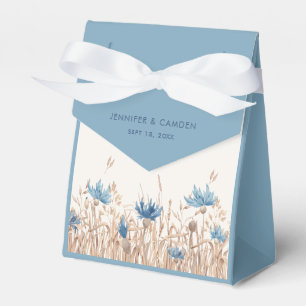 Caixinha De Lembrancinhas Casamento de Creme de Campos Azul de Cornflores e