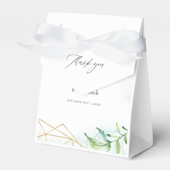 Caixinha De Lembrancinhas Casamento de Cristal Geométrico por Aquarela (Frente)