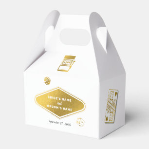 Caixinha De Lembrancinhas Casamento de Destino de Las Vegas Dourado