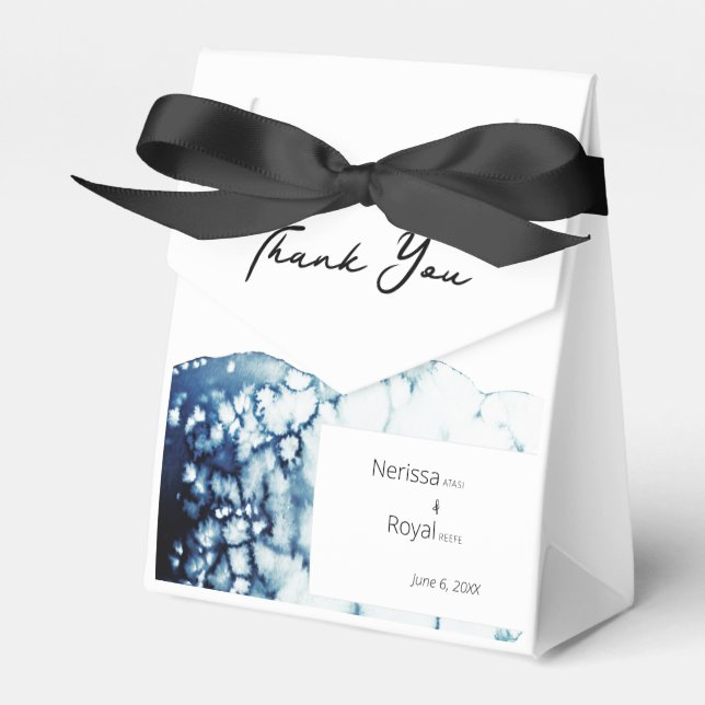 Caixinha De Lembrancinhas Casamento de Destino Náutico Azul (Frente)