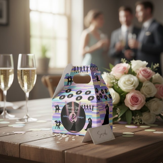 Caixinha De Lembrancinhas Casamento de Disco Personalizável (Criador carregado)