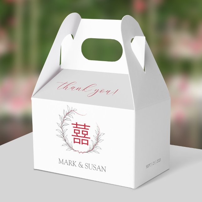 Caixinha De Lembrancinhas Casamento de Felicidade Dupla Moderna Obrigado (Criador carregado)