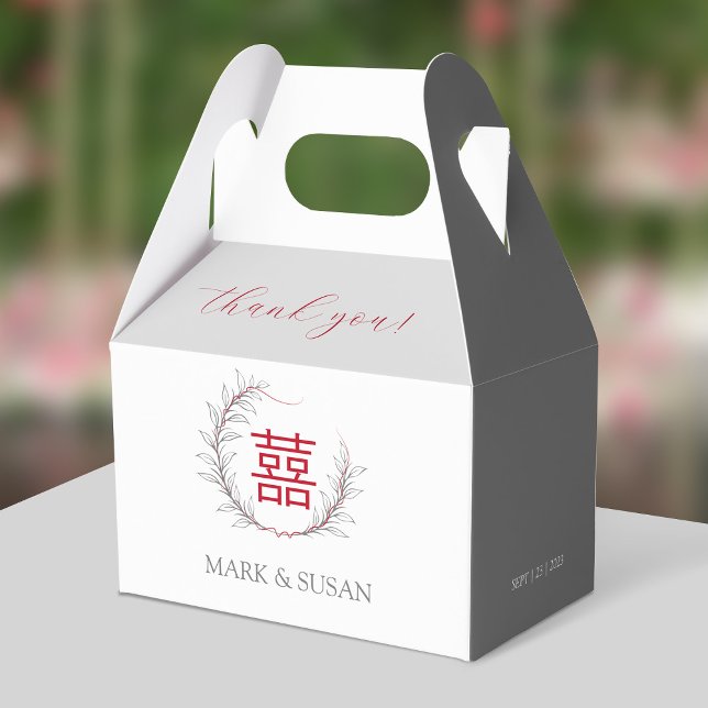 Caixinha De Lembrancinhas Casamento de Felicidade Dupla Moderna Obrigado (Criador carregado)