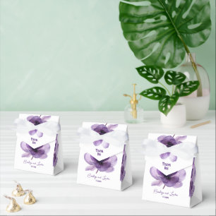 Caixinha De Lembrancinhas Casamento de Flor Roxo Gordo