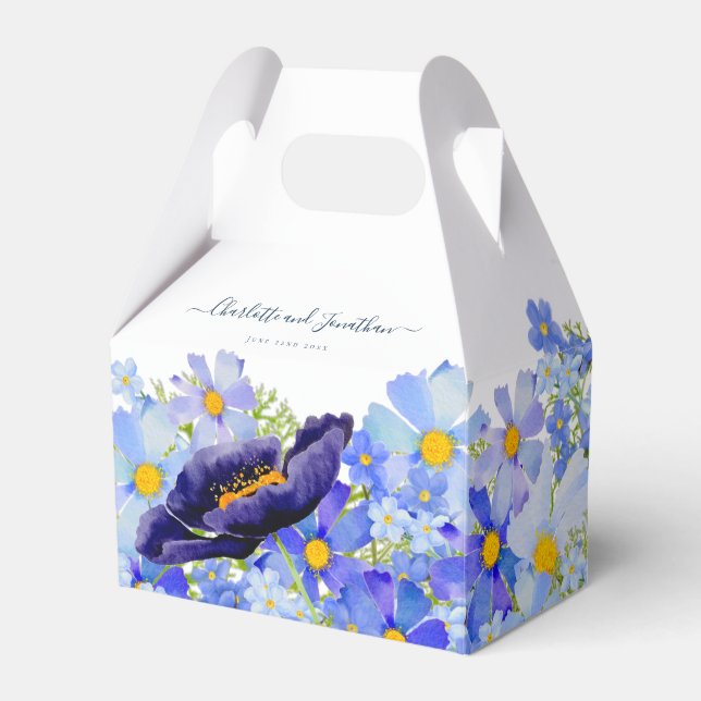 Caixinha De Lembrancinhas Casamento de Flor Selvagem Moderna Obrigado (Frente)
