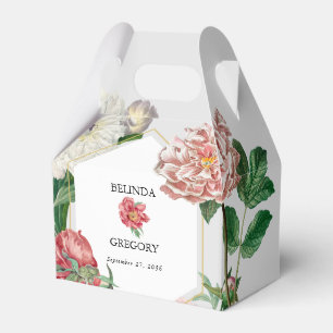 Caixinha De Lembrancinhas Casamento de Flores Brancas Cor-de-Água Rosa
