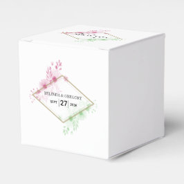 Caixinha De Lembrancinhas Casamento de Flores de Aquarela Elegante